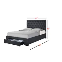 Modern Trends Charcoal Fabric Sofia Button Tufted Upholstered King Size Platform Bed (no Box Spring Required)
