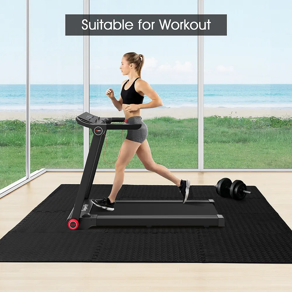 12 Gym Exercise Flooring Mats - 12 Foam Workout Floor Tiles