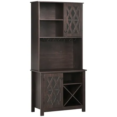 Kitchen Pantry Buffet Hutch Cupboard With Wine Rack Cabinet