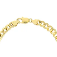 10kt 8.25" Men's Curb-link Hollow Bracelet
