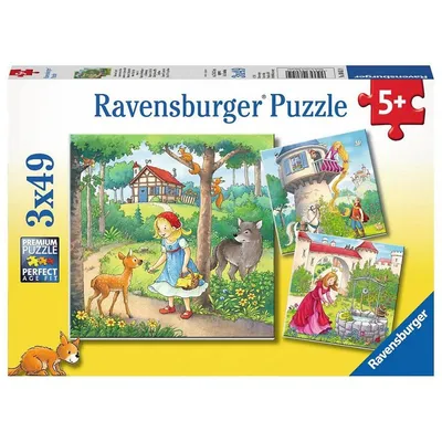 Rapunzel, Little Red Riding Hood And The Frog Prince - 3x49 Pc Puzzle