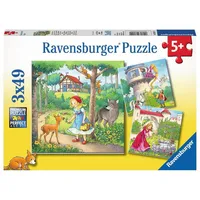 Rapunzel, Little Red Riding Hood And The Frog Prince - 3x49 Pc Puzzle