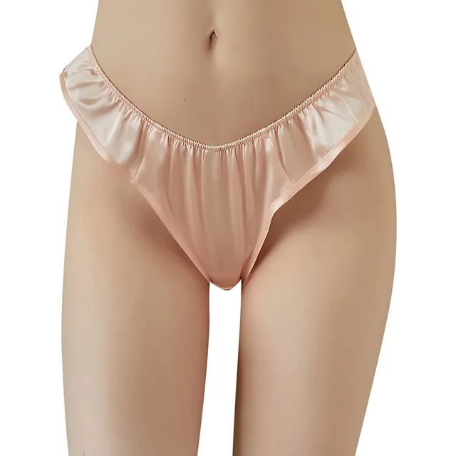 Soft Strokes Silk Pure Mulberry Silk T-string Pantie, Mid To High Waist  Thong 22 Momme Float Collection