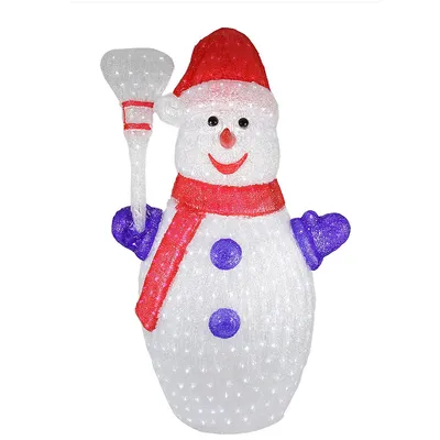 48" Red And White Pre-lit Commercial Grade Snowman Christmas Outdoor Decor