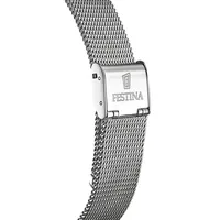 Swiss Made Mesh Band Watch In Silver