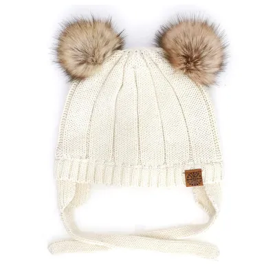 Cotton Knit Pom Baby Winter Hat