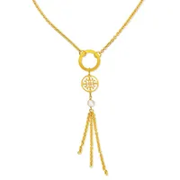 18kt Gold Plated 31" + 2" Lariet Drop Necklace