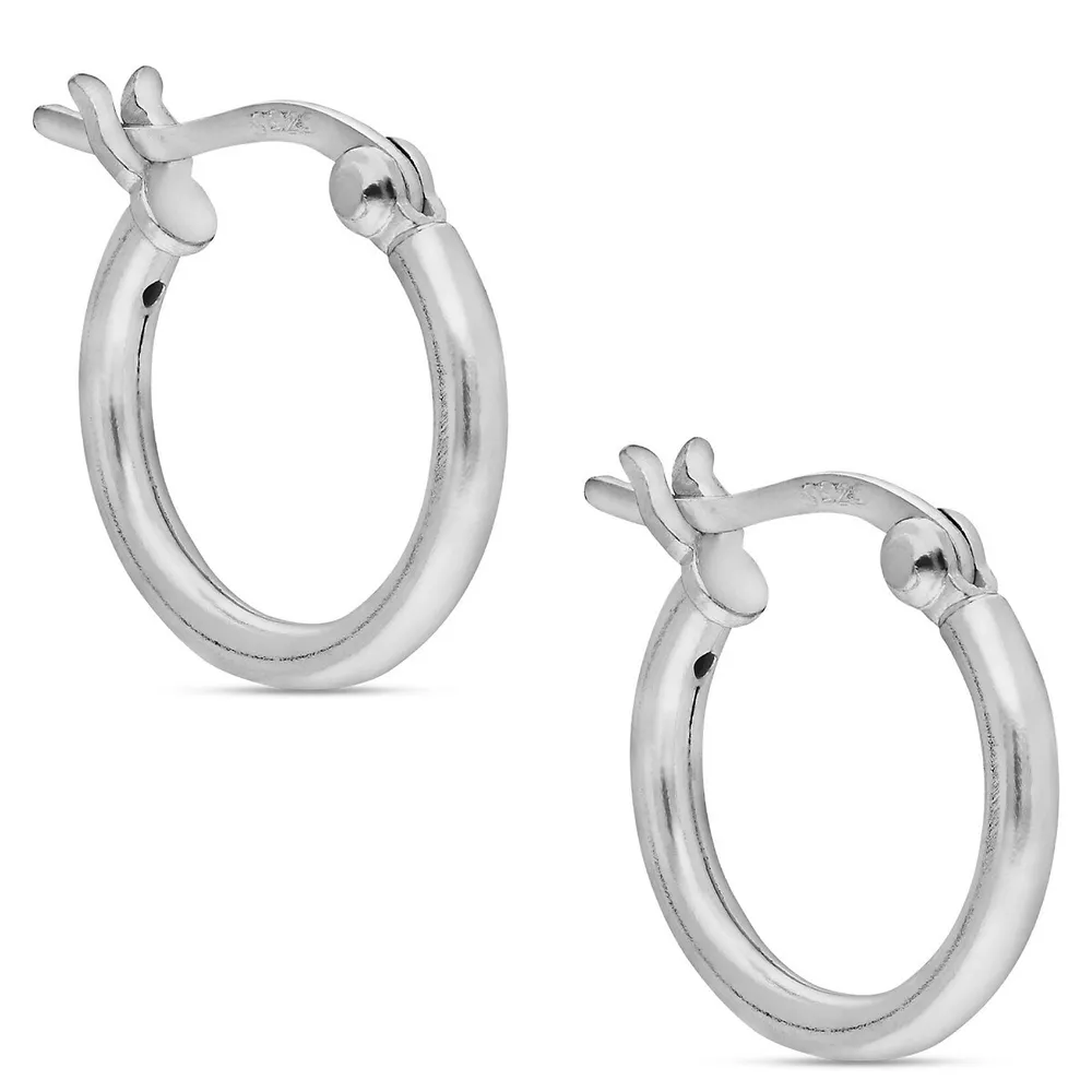 Sterling Silver 16mm With 3mm Click Hoop Earring