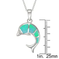 Sterling Silver 18" Dolphin Pendant Necklace