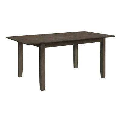 72” Rectangular Dining Table With 18" Extension Panel In Grey Veneer And Solid Wood Legs