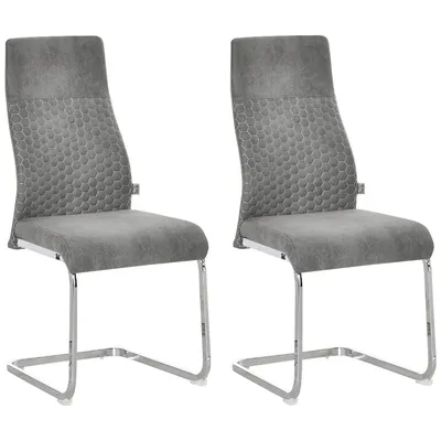 Set Of 2 Dining Chairs With Bent Metal Base