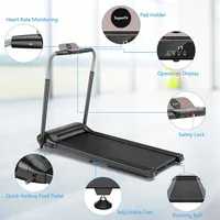 Superfit 3hp Folding Treadmill Compact Walking Jogging Machine W/touch Screen App Control