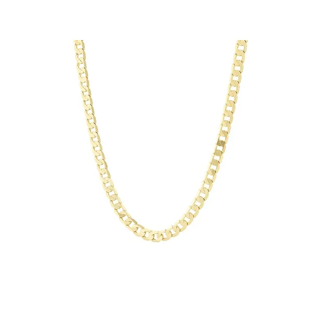55cm (22) 4.5mm-5mm Width Solid Curb Chain in 10kt Yellow Gold
