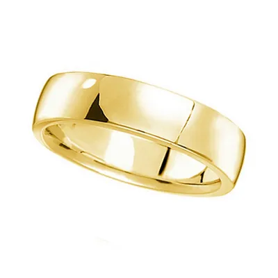 14k Yellow Gold Wedding Ring Low Dome Comfort Fit (5 Mm)