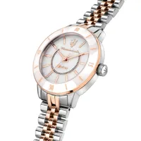 Successo Solar 32mm Quartz Stainless Steel Watch In Silver/silver W/rose Gold