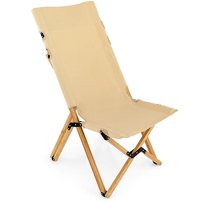 Patio Folding Camping Chair Portable Fishing Bamboo Adjust Backrest W/carry Bag