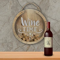 12" Round Wine Time Cork Collector Wooden Hanging Wall Decoration