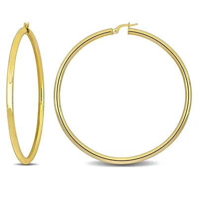 65mm Hoop Earrings In 14k Yellow Gold (3mm Wide)