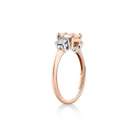 Ring With Morganite & 0.40 Carat Tw Of Diamonds in 10kt Rose Gold