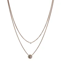 Women's Double Gray Mother-of-pearl Disc Pendant Necklace