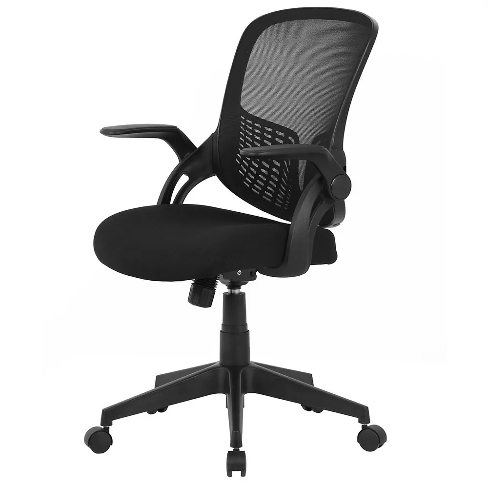 Costway Mesh Office Chair Adjustable Height&Lumbar Support Flip Up - Black