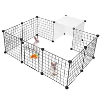 Pet Playpen, Small Animal Cage Indoor Outdoor Portable Metal Wire Yard Fence Diy 14 Panels