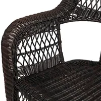 4-piece Resin Wicker Outdoor Patio Conversation Set, Black/brown
