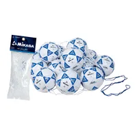 Mbb 16 Ball Net Bag - All Purpose Polyester Sack For Sport Equipments, White And Blue