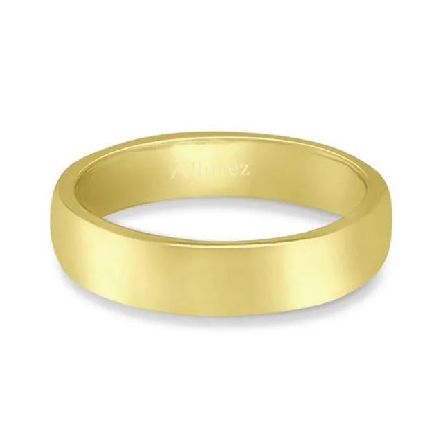 4.0mm Engravable Semi Comfort-Fit Low Dome Wedding Band in 10K White,  Yellow or Rose Gold (1 Line)