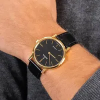 Swiss Made Leather Watch In