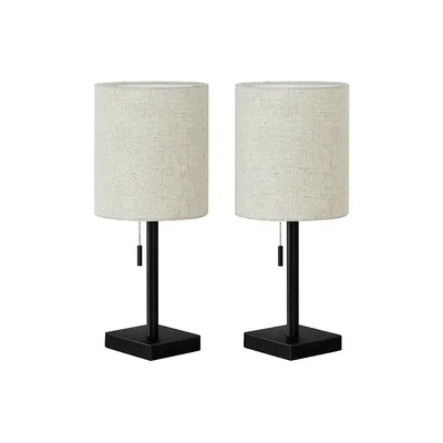 Lighting, Set Of 2, 17"h, Table Lamp, Usb Port Included, Contemporary