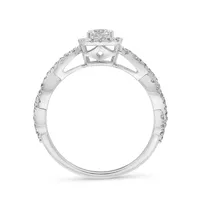 Canadian Dreams 14k White Gold Ctw Canadian Diamond Halo Ring