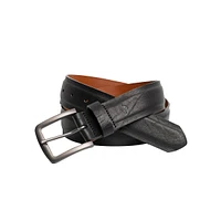 Raised Centre Italian Leather Belt