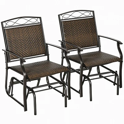Outdoor Glider Chairs, Porch Rocker, Pe Rattan Patio Chair