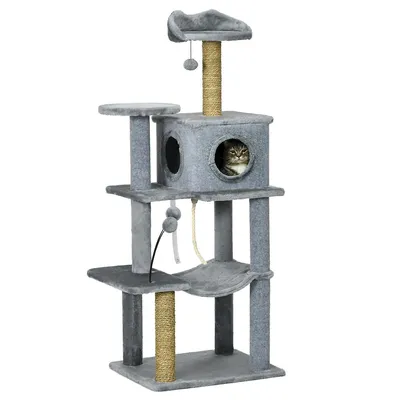 54" Cat Tree W/ Scratching Post Scratch Scratcher Cat Tower
