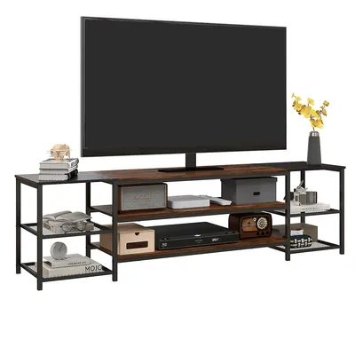 Industrial Tv Stand For Tvs Up To 80" With Storage Shelf