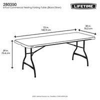 Lifetime Premium Commercial 6 Foot Foldable Table