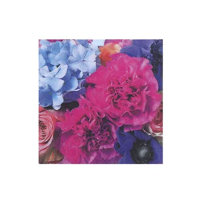 20 Pack Luncheon 3 Ply Napkin Assorted Flowers - Set Of 6