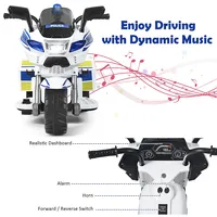 Costway 6v Kids Ride On Police Motorcycle Trike 3-wheel W/ Headlight And Flashing Siren