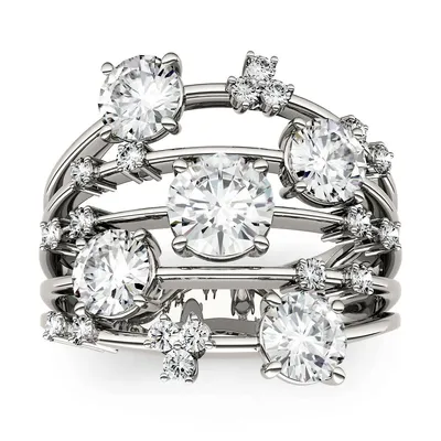 14k White Gold & 3.15 Ct. T.w. Created Moissanite Galaxy Ring