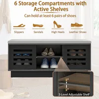 Shoe Storage Bench With Cushion Shoe Storage Organizer Shoe Rack Entryway Grey/natural