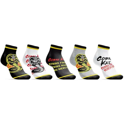 Cobra Kai Logo Slogan Juniors Ankle Socks 5 Pack
