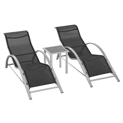 3 Pieces Patio Lounge Chair Set