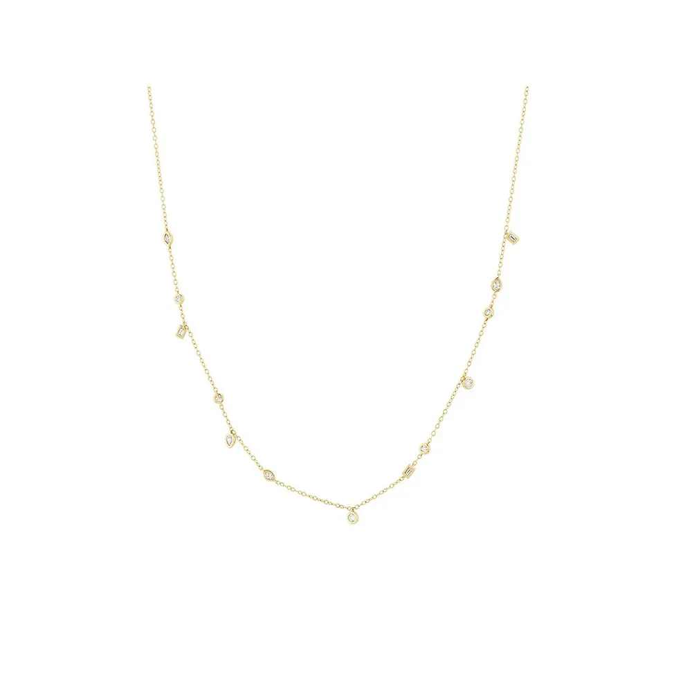 Station Necklace With 0.34 Carat Tw Of Diamonds In 10kt Yellow Gold