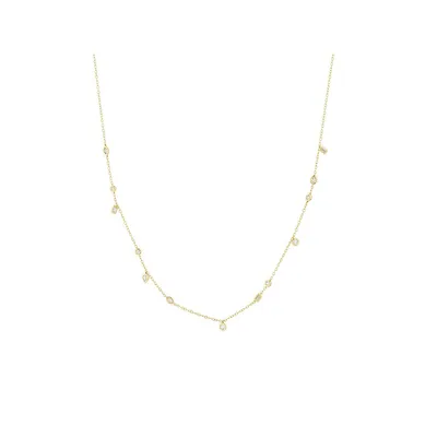 Station Necklace With 0.34 Carat Tw Of Diamonds In 10kt Yellow Gold