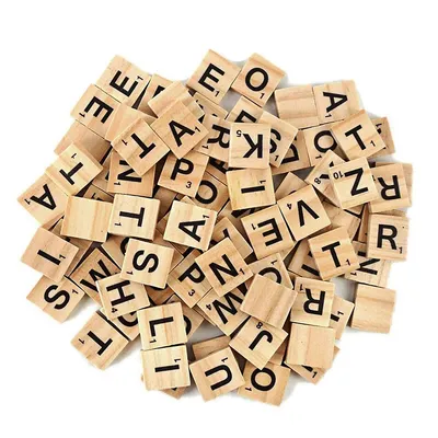 400pcs Wooden Letters Alphabet Tiles Decor Black Letters & Numbers Craft & Game, alphabet Tiles -scrabble Letters