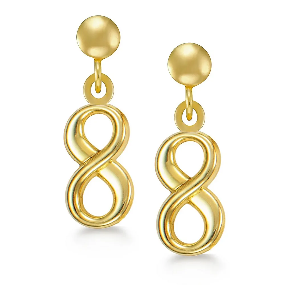 10kt Infinity Yellow Gold Stud Earrings
