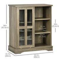 Modern Sideboard Buffet Cabinet With Sliding Glass Door