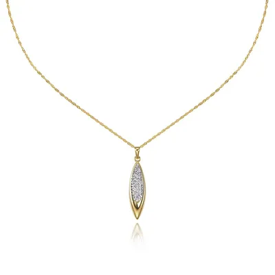 10kt Yellow Gold Crystal Teardrop Necklace