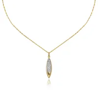 10kt Yellow Gold Crystal Teardrop Necklace